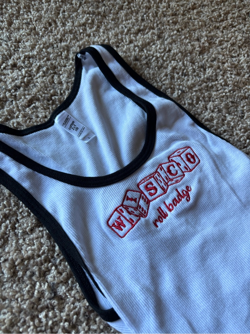 Wisconsin Badgers Embroidered Tank Top